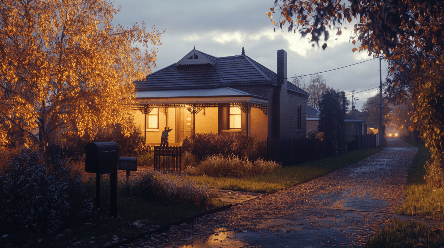 A charming historic house with modern updates in Drysdale during golden hour